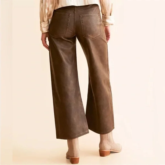 We the Free Misha Vegan Leather Pants Brown - Picture 6 of 8
